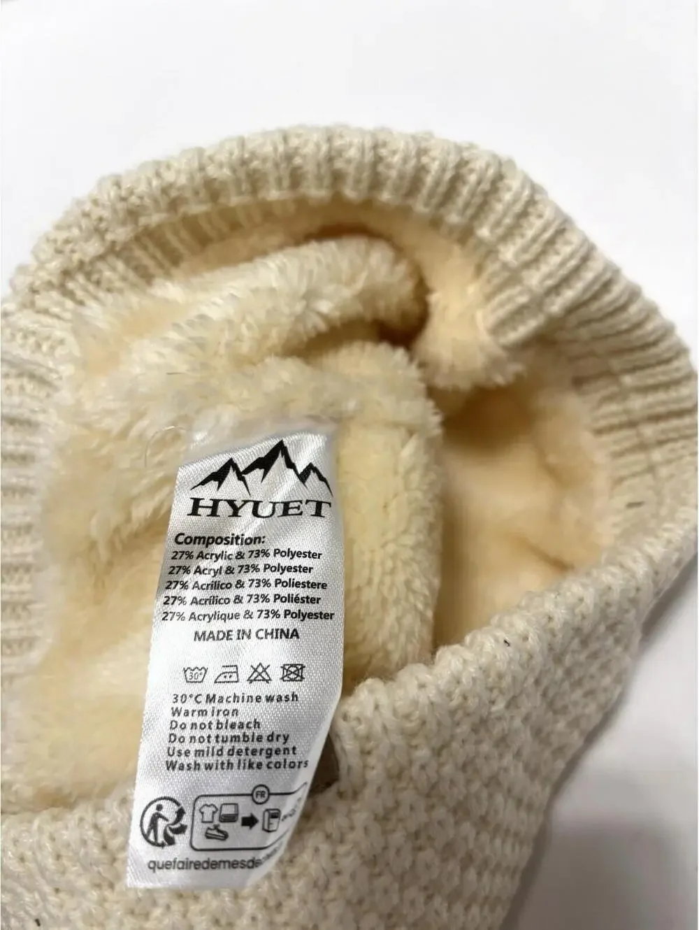Fleece Neck Warmer Snood Scarf Thick Winter Thermal Unisex Men Women Beige NEW
